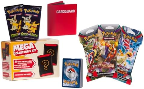 Pokémon Mega Collector's Kit: 100 Total Pokémon Cards | 5 Packs + 50 Cards (Includes 1 Holo-Foil Card) + Mini-Binder